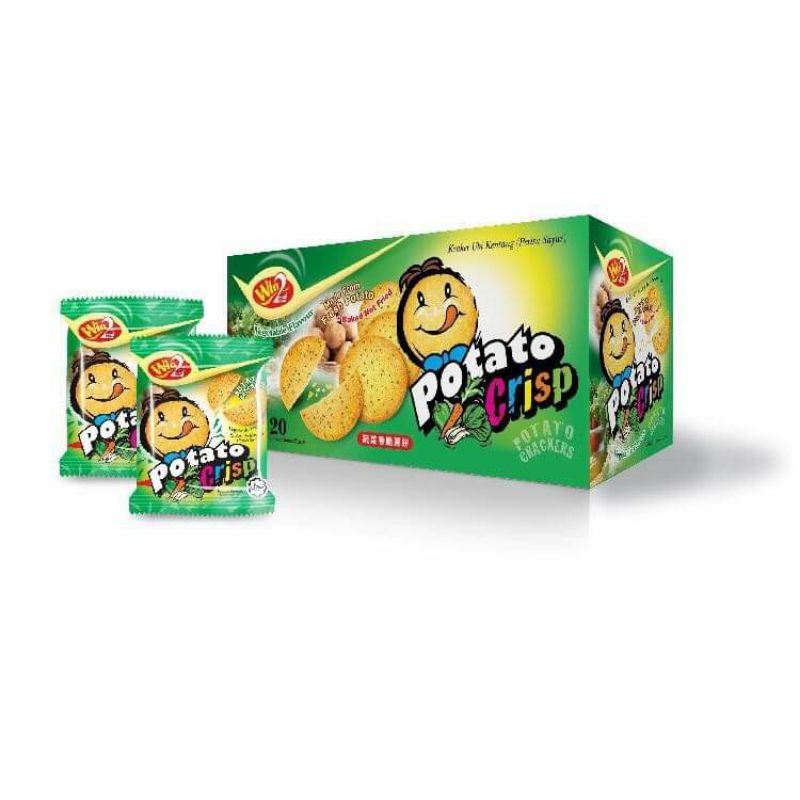 Win2 Potato Crackers Crisp ปังแลบลิ้น มันฝรั่งรสผัก(แพ็ค 30 ห่อ)