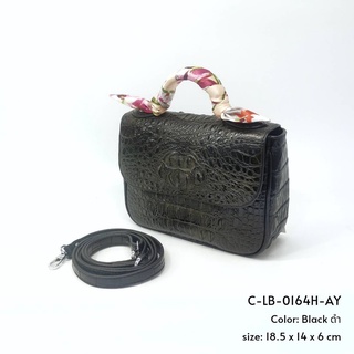 Prang Crocodile Leather Clutch / Cross Body Bag กระเป๋าสะพายข้าง คลัทช์ หนังจระเข้ C-LB-0164H-AY