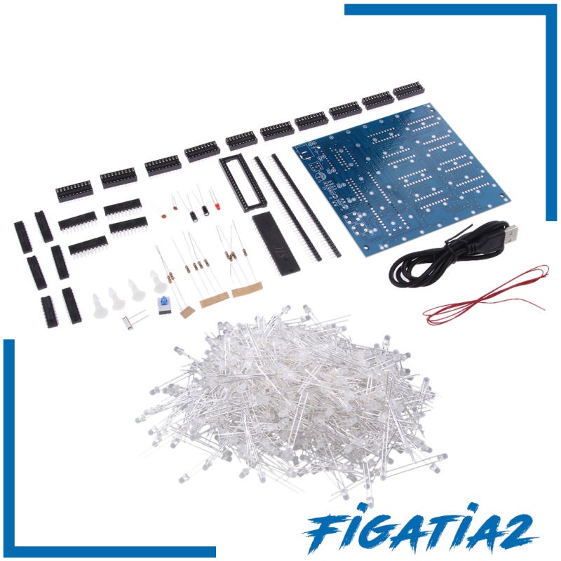 [FIGATIA2] บอร์ดบัดกรีไฟฟ้า LED 3D 8x8x8 DIY