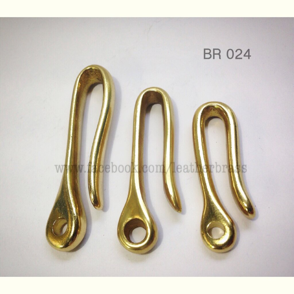ฺBR024 ตะขอฟิชฮุก ตะขอทองเหลือง อะไหล่ทองเหลืองแท้ อุปกรณ์งานหนัง ** ราคาต่อชิิ้น**