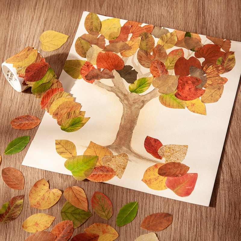 50 ชิ้น Kawaiii ใบ Washi เทป Scrapbooking สติกเกอร์น่ารักสติกเกอร์ม้วน Self-กาว Diy สติกเกอร์ตกแต่งสําหรับศิลปะหัตถกรรม