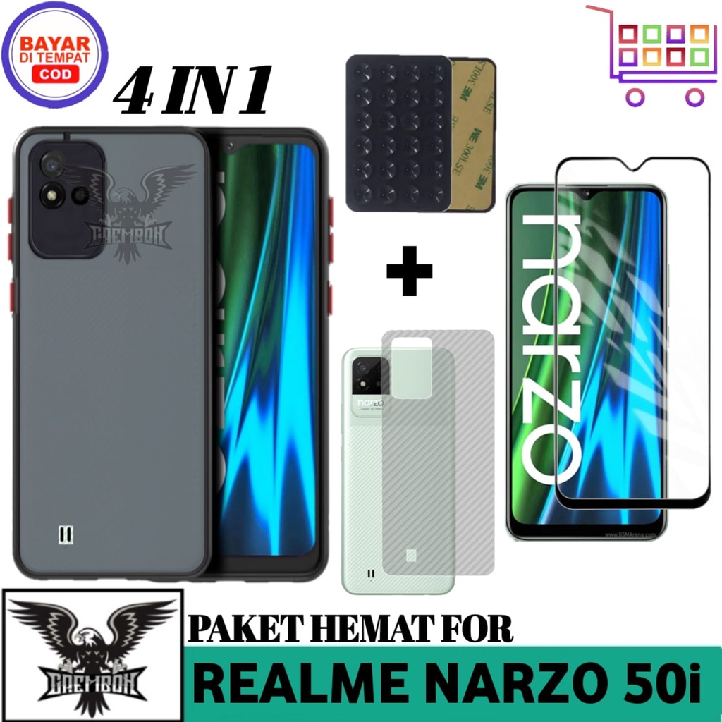CASE REALME NARZO 5i SOFT CASE AERO FREE TEMPERED GLASS + GARSKIN และ OCTOPUS