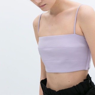 Zara lilac lavender crop top trafaluc