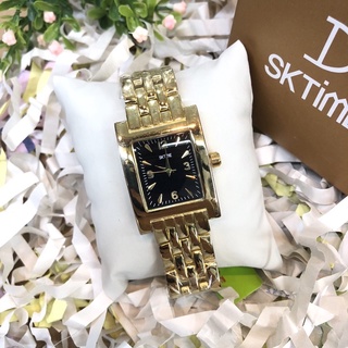 SK-TIME นาฬิกาข้อมือหญิงQuartz Analog 2 ATM กันน้ำ ตัวเรือนและสายสแตน2ไมครอน