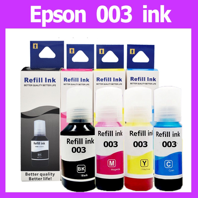 Epson 003 น้ำหมึกเติม Epson 003 ที่รองรับสำหรับ L1110/L3100/L3101/L3110/L3150/L5190