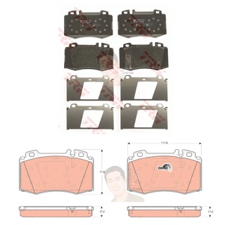 GDB1454 ผ้าเบรค-หน้า(TRW) (เนื้อผ้า COTEC) BENZ S280 ,S32099 on, W220 /BENZ ML350 3.7 02-05, ML270 CDI 99-05
