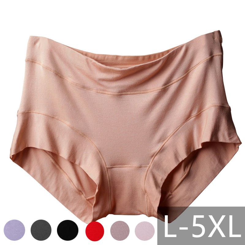 กางเกงชั้นในสําหรับสตรีผ้าฝ้าย spandex ขนาดพลัส l xl xxl xxxl สีดําสีชมพูสีฟ้าสีเทา