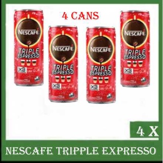 4กระป๋อง 4 Cans NESCAFE Triple Espresso 220ml เนสกาแฟ ทริปเปิ้ล เอสเพรสโซ่ ช็อต 220มล