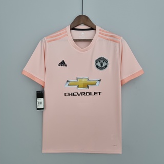 เสื้อกีฬาแขนสั้น ลายทีมชาติฟุตบอล MU Away Man U ชุดเยือน สไตล์เรโทร 18-19