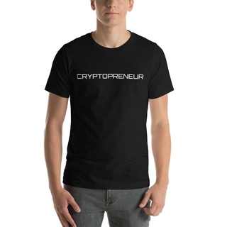 คอลูกเรือเสื้อยืดคอกลมกระหน่ํา เสื้อยืดลําลอง แขนสั้น พิมพ์ลาย CRYPTOPRENEUR CGmpke80FKpipb14ผ้าฝ้ายแท้