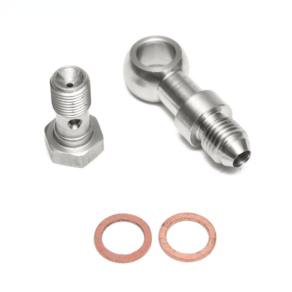 Racing Banjo Bolt Kit M10x1.0 ถึง 4AN Turbo Oil Feed 1.5 มม.Rectrictor สําหรับ Mitsubishi TD025 TD02