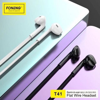 พร้อมส่งจากไทย FONENG T41 หูฟัง Flat Wire แบบกึ่งอินเอียร์