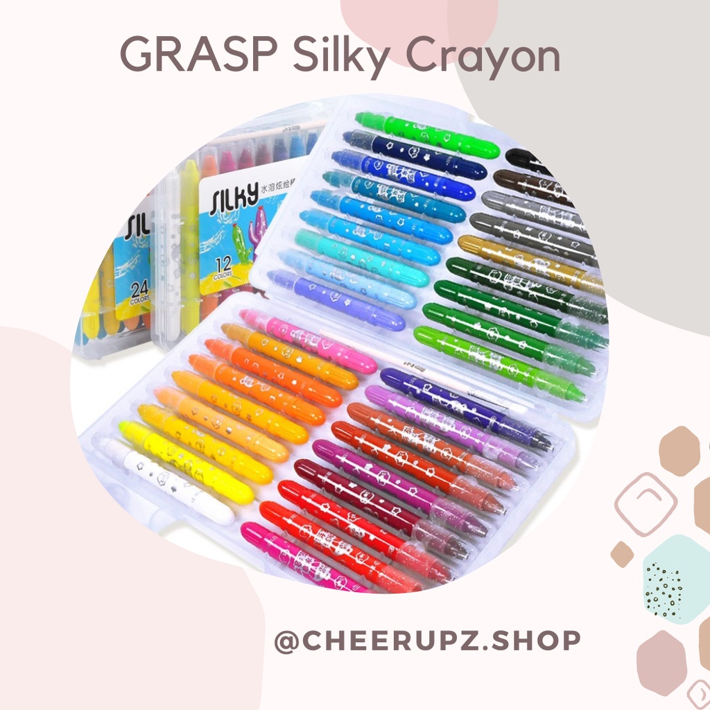 GRASP Silky Gel Crayon Washable / ดินสอสีสี / ดินสอสีสําหรับเด็ก / ปากกาสี