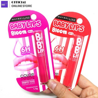 Maybelline Babylips Bloom เมย์เบลลีน เบบี้ ลิป บลูม ลิปแคร์เปลี่ยนสีได้ 1.7ก. มีให้เลือก2สูตร