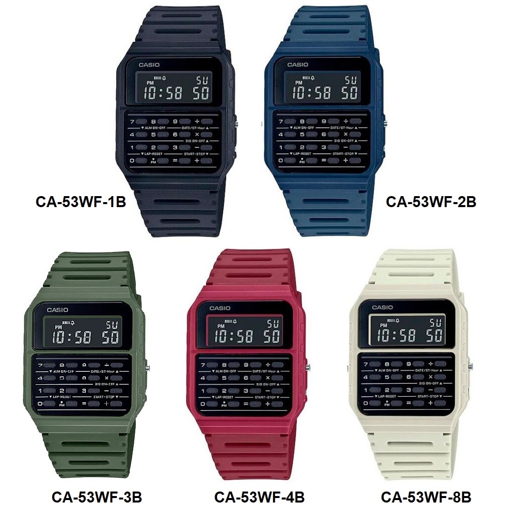 [ประกัน CMG] Casio Data Bank นาฬิกาข้อมือ รุ่น CA-53WF CA-53WF-1B CA-53WF-2B CA-53WF-3B CA-53WF-4B C