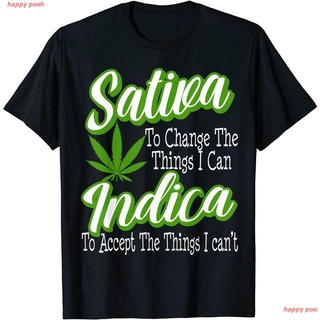 กัญชา เสื้อยืดกัญชา เสื้อยืดผู้ เสื้อเชิ้ตหญิง คนรักกัญชา Sativa Indica Change เสื้อยืดพิมลายเสื้อยืดแฟชั่น