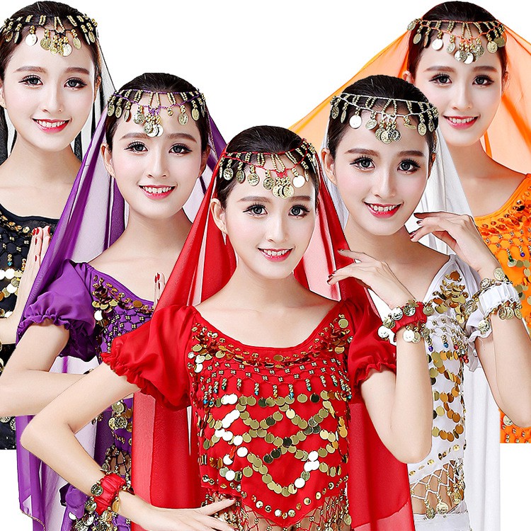 Women's Belly Dance Coins Lantern Pants Arabic Halloween Harem Pants Bloomers