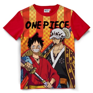 เสื้อวันพีช สกรีนลายเต็มตัว ONE PIECE Luffy&amp;Law