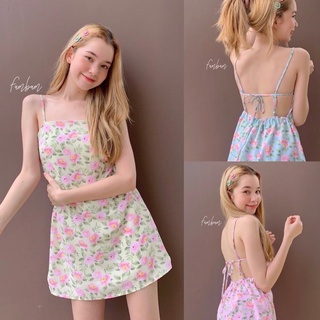 👑Rosie Mini Dress มินิเดรส ผูกหลัง ลายดอกกุหลาบ 💐🌿