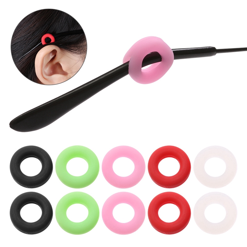 Silicone AntiSlip Round Glasses Ear Hooks / Prevent Eyeglass Slipping