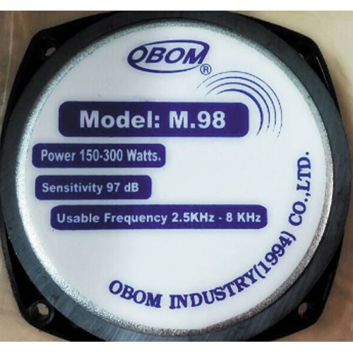 OBOM M98 ทวิทเตอร์เสียงแหลมแบบจรวด 300วัตต์ M-98 M 98 (สินค้าใหม่แกะกล่อง)