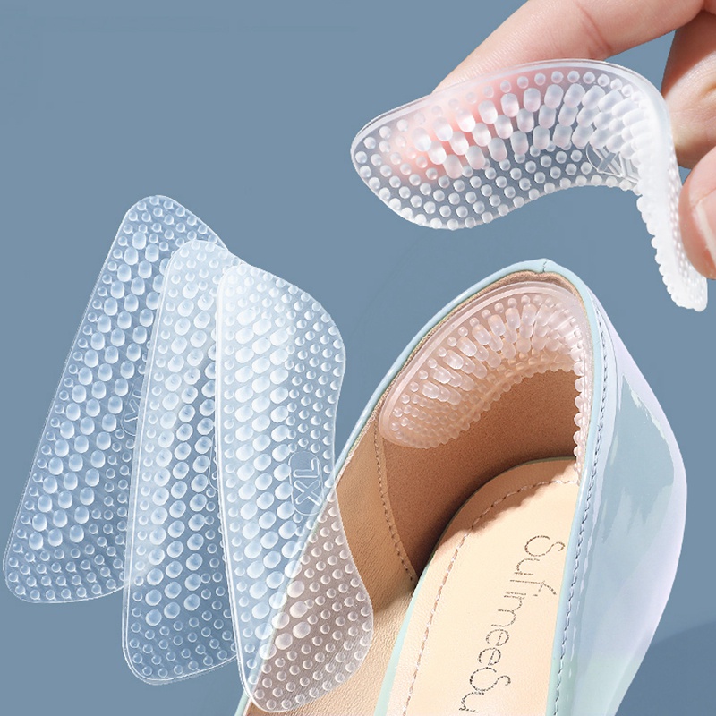 Insoles & Heel Liners 16 บาท แผ่นสติกเกอร์ซิลิโคนใส กันลื่น ป้องกันอาการปวด สําหรับรองเท้าส้นสูง Women Shoes