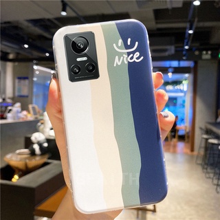 Ready Stock เคส Realme GT Neo 3 / Neo 3T / Neo2 / GT 2 Pro / GT Master Edition New Fashion Shockproof Soft Case INS Gradient Stripes Pink Green Cover เคสโทรศัพท์ RealmeGTNeo3