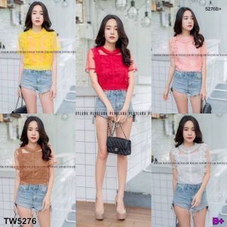 TW5276 Set 2 เสื้อลูกไม้+สายเดี่ยว