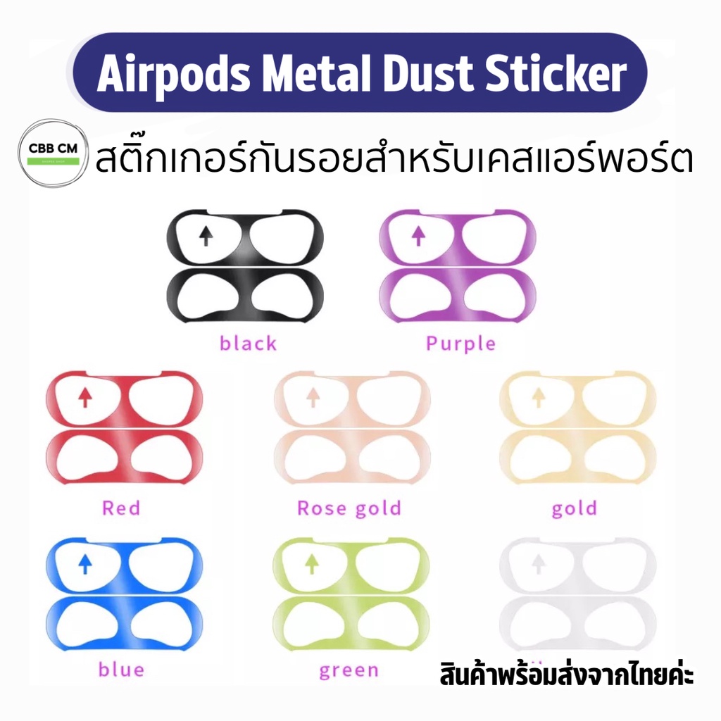 สติ๊กเกอร์กันรอยหูฟัง For AirPods 1-2 3 4 Pro1 Pro2 ฟิล์มกันฝุ่น Sticker Dust Proof กันรอยแอร์พอต