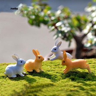 Richu_ ตุ๊กตากระต่ายจิ๋ว สําหรับตกแต่งสวนขวด ภูมิทัศน์ 2 ชิ้น