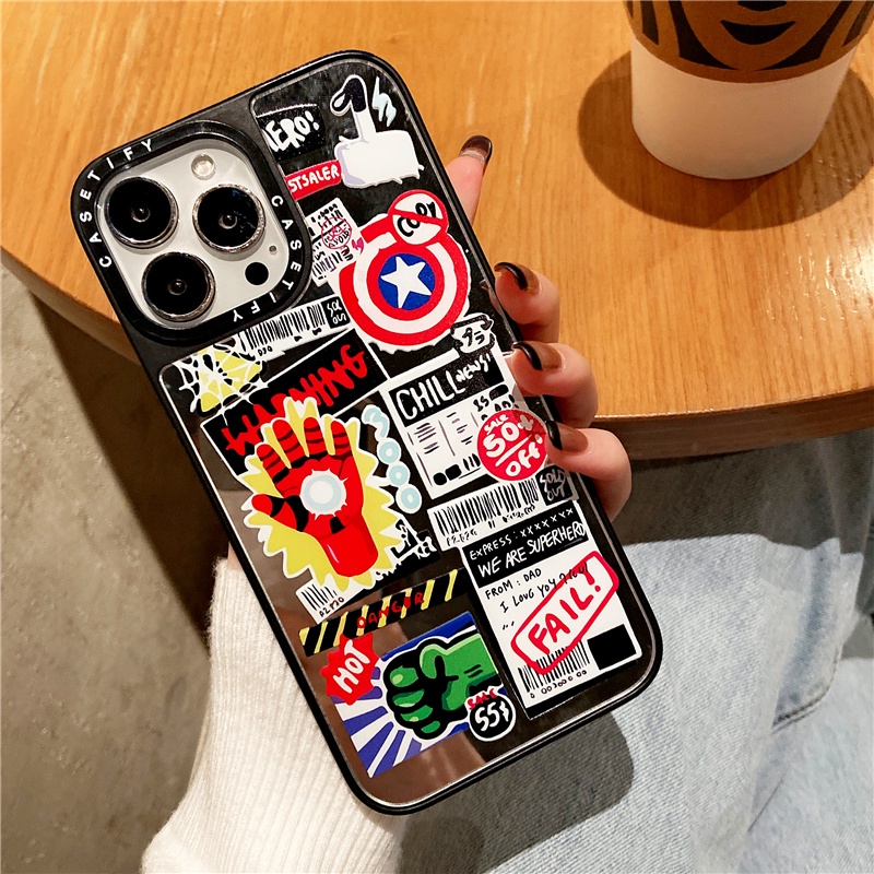 CASETiFY เคสโทรศัพท์มือถือ Tpu กันกระแทกลายมาร์เวลสําหรับ Iphone 13 Pro Max 12 11 Pro Xr X Xs 7/8 Plus Se2020 #8