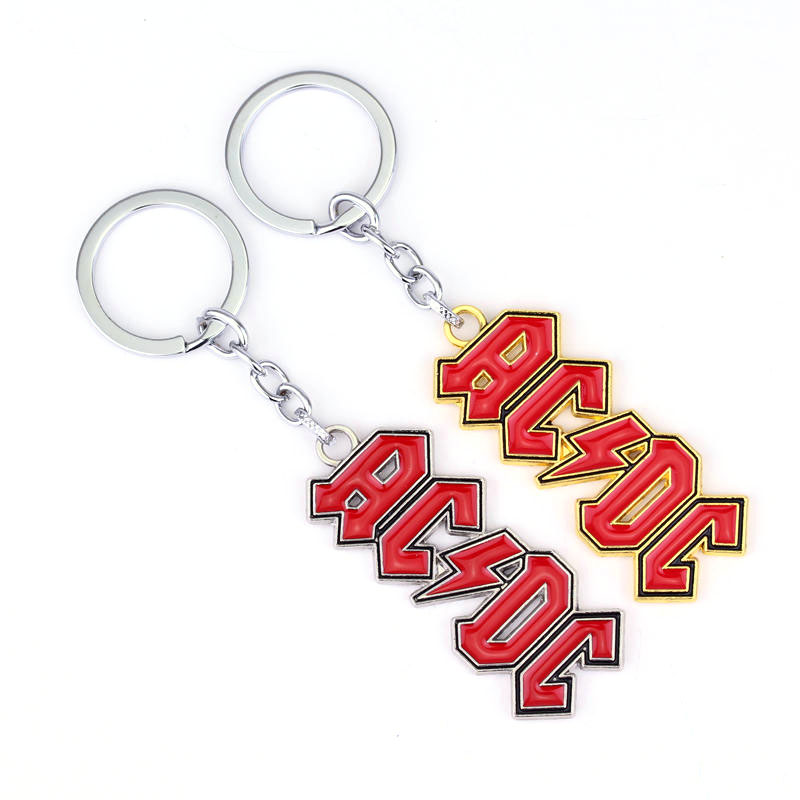 Pop Band ACDC Metal Key Ring จี้จี้กิจกรรมขนาดเล็ก
