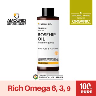 นํ้ามันโรสฮิป โรสฮิปออย ออยล์ ออร์แกนิกบริสุทธิ์สกัดเย็น 100% Rosehip Rose Hip Oil Certified Organic Virgin Cold-Pressed