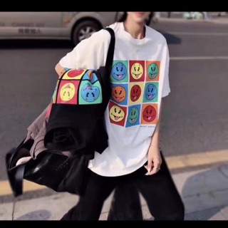เสื้อยืดโอเวอร์ไซส์ ลายหน้ายิ้ม