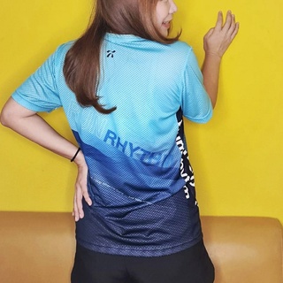 เสื้อผ้ากีฬา Super Airflow ลาย RUNRHYTHM สีฟ้า แขนสั้น