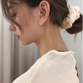 Suwann.na [ราคาต่อคู่] ต่างหู ต่างหูเงินแท้ ต่างหูเกลียว สีเงิน, ทอง