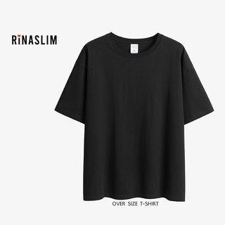 RINASLIM เสื้อยืด oversize สีดำ เสื้อยืดผู้ชาย เสื้อยืดผู้หญิง