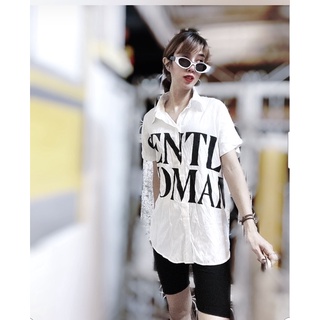 พร้อมส่งชุดเซทสามส่วนเสื้อเชิ้ตลาย gentle wom งานป้ายห้อย