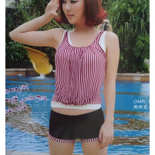 ชุดว่ายน้ำแฟชั่น  ขนาดฟรีไซด์  สัดส่วนที่แนะนำอก 31-35” สะโพก 34-36”