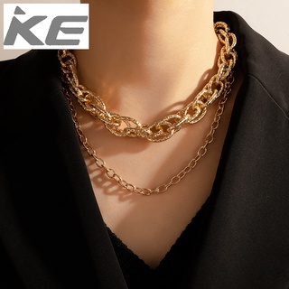 Necklace Hip Hop Simple Short Thick Chain Single Necklace Metal Clavicle Chain for girls for w