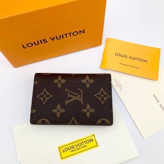 LOUIS VUITTON MONOGRAM CANVAS BROWN LEATHER PASSPORT COVER กระเป๋าพาสปอร์ต หลุยส์วิตตอง ลายปริ้นท์ตัวหนังสือโมโนแกรม