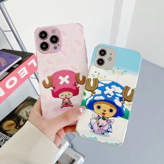 เคสโทรศัพท์มือถือนิ่ม ขอบตรง พิมพ์ลาย One Piece Chopper สีแดง และสีฟ้า สําหรับ Xiaomi Redmi Note 11 11S 10 10S 8 9S 9 Pro 4G Poco M4 X3 GT F3 F2 M3 Pro 5G 9A 9C