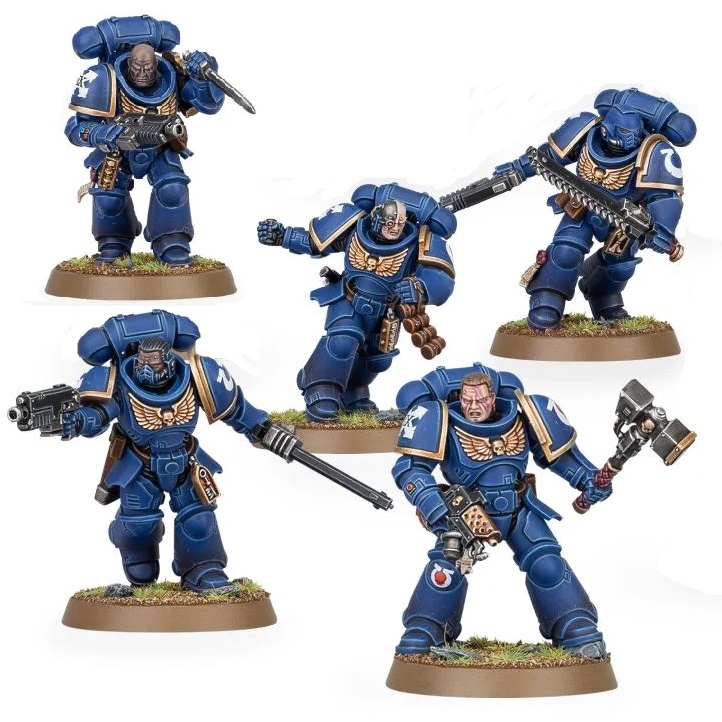 Warhammer 40k Bitz: Space Marines - Assault Intercessors - Head E - M - Foto 8