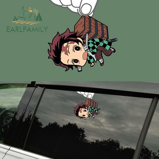 Earlfamily สติกเกอร์ กันน้ํา ลายการ์ตูนอนิเมะ Demon Slayer RV JDM Campervan ขนาด 13 ซม. สําหรับติดตกแต่งหน้าต่างรถยนต์ รถจักรยานยนต์