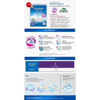 Certainty เซอร์เทนตี้ แผ่นรองซับผู้ใหญ่ ไซส์ L 10 ชิ้น x 12 แพ็ค (ยกลัง)