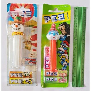 Pez Snowman VS Pez Smurf Back Austria International Card Original Release ลิขสิทธิ์แท้