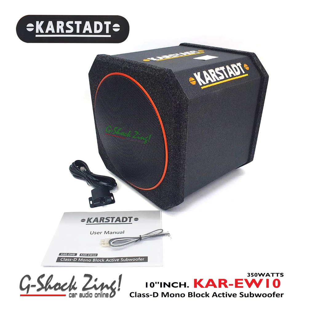 Subwoofer KARSTADT รุ่น KAR-EW10 เครื่องเสียงรถยนต์/ซับวูฟเฟอร์/ตู้ลำโพงซับเบสสำเร็จรูปขนาดดอก 10นิ้