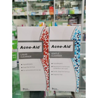 แอคเน่ เอด Acne Aid Cleanser ล้างหน้า 100 มล. สีฟ้า และ สีแดง