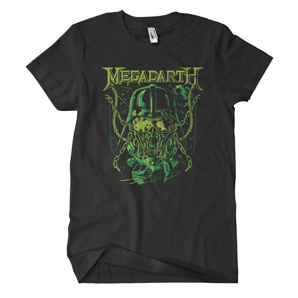 แฟชั่นยอดนิยมรอบเสื้อยืด Megadarth Fun Cult Star Vader R2D2 Yoda Wars Darth Jedi Stormtrooper
