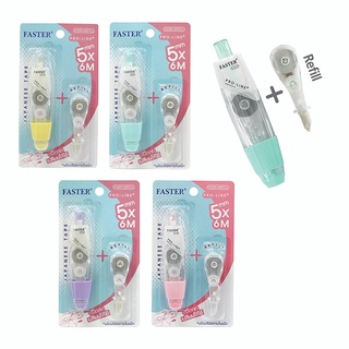 Faster เทปลบคำผิดโปรไลน์  5มม.x 6ม. ฟาสเตอร์ C6589+REFILL